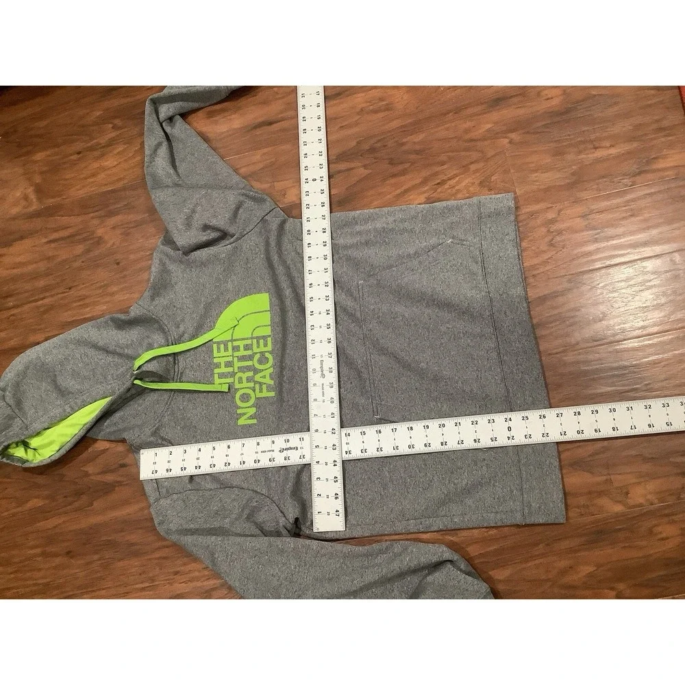 The North Face Pullover Hoodie Sweatshirt Mens Size L Gray Green Long Sleeve
